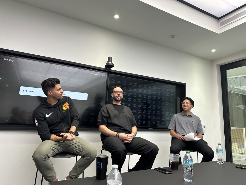 Panel of AMA guest speakers addressing students